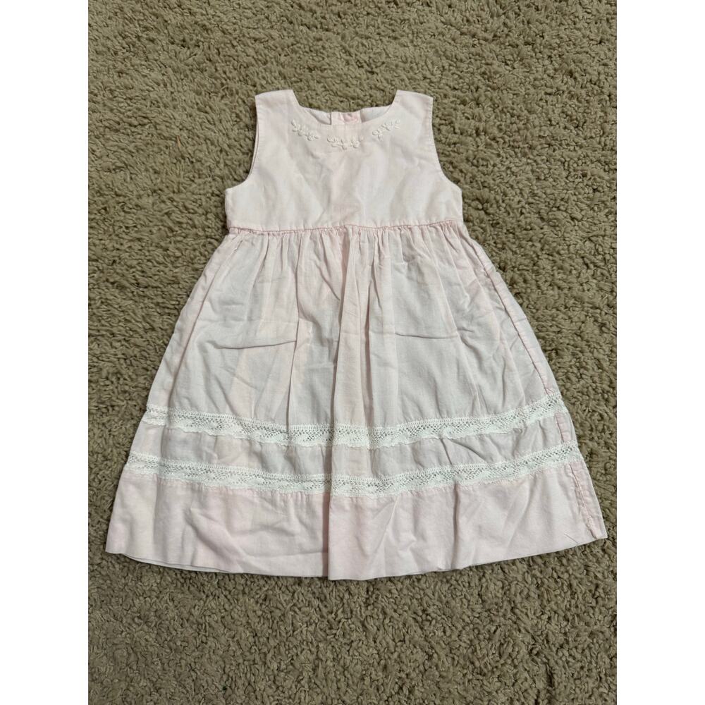 Pink Eyelet Little Girl Dress: Strasburg 12m